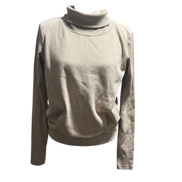 Alo Yoga Women’s Beige Cowl Neck Sweatshirt Pullover Lounge Top Size Small - Picture 1 of 5